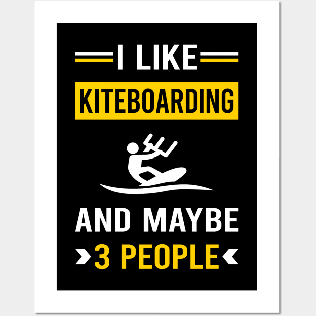 3 People Kiteboarding Kiteboard Kiteboarder Wall Art by Good Day